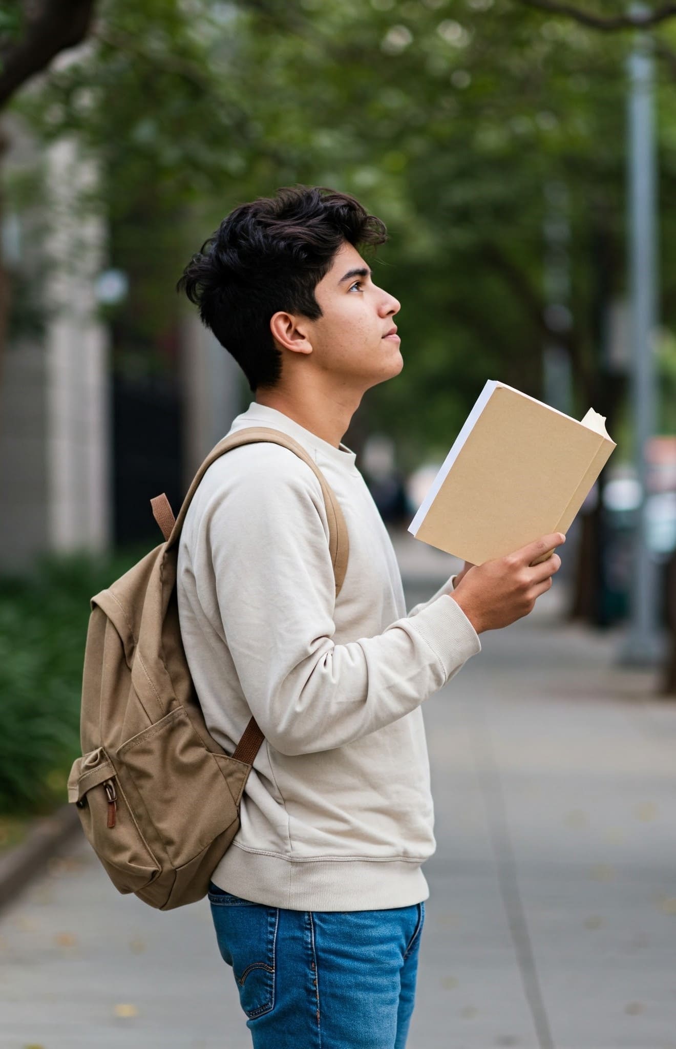 IMAGEN DE JOVEN LATINO CON LIBRO COMPRIMID